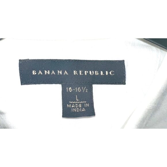 Banana Republic Mens Cream Colored Long Sleeve Dress Shirt Size L (16-16.5) - Picture 3 of 3